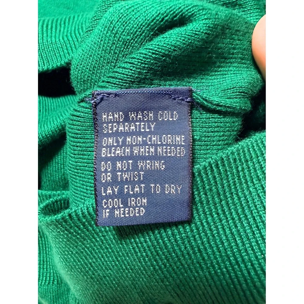 NWT Polo Ralph Lauren Mens Pima Cotton V-Neck Sweater Emerald Green Small